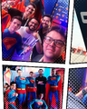 Compilação (dublador do Kal-El / Clark Kent / Superman, Diego Lima fazendo selfie com fã e outra dublador do Kal-El / Clark Kent / Superman, Diego Lima junto com cosplayers.)