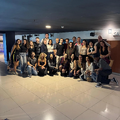 Elenco na sessão de pré-estreia dos dubladores