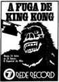 'A Fuga de King Kong' em anúncio da TV Record no jornal de 29/1/1980