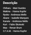 Créditos na descrição do canal do YouTube