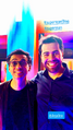 Dublador do Michael Holt / Senhor Incrível, Rafael Pinheiro junto com o dublador do Kal-El / Clark Kent / Superman, Diego Lima.