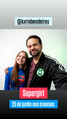 A dubladora de Kara Zor-El Supergirl (Karin Medeiros) com o dublador de Guy Gardner / Lanterna Verde (Ricardo Juarez), durante a pré-estreia de 22/06/2026.
