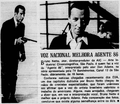 Matéria de jornal sobre a dublagem de Bruno Netto no personagem Agente 86