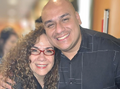 Dubladora da Lara Lor-Van, (Telma da Costa) junta com o dublador do Lex Luthor (Rodrigo Antas) na Pré-Estreia.