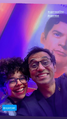 Dubladora da Kendra Saunders / Mulher-Gavião, Pamella Rodrigues junto com o dublador do Michael Holt / Senhor Incrível, Rafael Pinheiro.