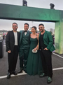 Raphael Rossatto (Fiyero), João Victor Granja (Boq), Karen Padrão (Nessarose) e Victor Mühlethaler (Versionista e Tradutor) na première