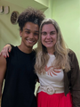 Voze adicional (Bernardo Liaño) com a diretora de dublagem (Flavia Fontenelle).