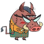 Senhorita Javalina em Meu Amigo da Escola é um Macaco