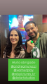 dublador do Guy Gardner / Lanterna Verde, Ricardo Juarez junto com a diretora de dublagem Andrea Murucci na Pré-Estreia.