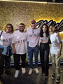 Dubladores de Michael Jackson (Marcus Eni e Ítalo Soares) com o dublador de Joe Jackson (Duda Ribeiro), a dubladora de Katherine Jackson (Izabel Lira) e a diretora de dublagem (Andrea Murucci) na pré-estreia de 16/04/2026.